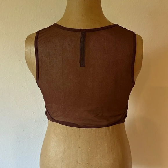 Anthropologie sz L burgundy mesh bralette top amazing design great condition - Picture 3 of 9